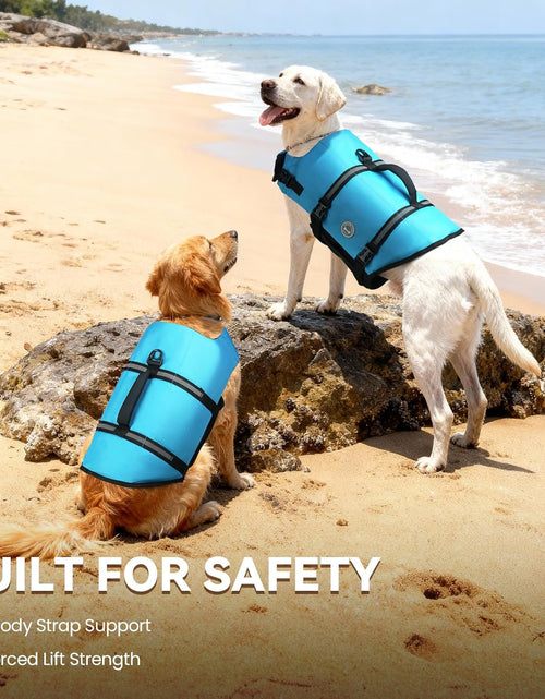 Load image into Gallery viewer, Ripstop Dog Life Vest, Reflective &amp; Adjustable Life Jacket for Dogs with Rescue Handle for Swimming &amp; Boating

