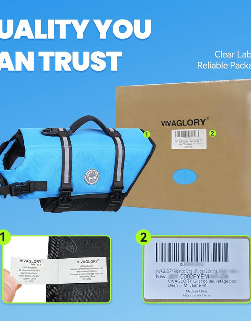 Load image into Gallery viewer, Ripstop Dog Life Vest, Reflective &amp; Adjustable Life Jacket for Dogs with Rescue Handle for Swimming &amp; Boating
