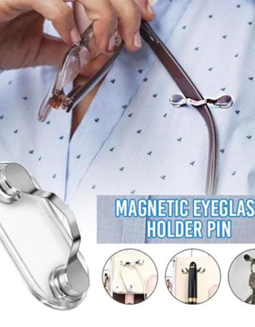 Load image into Gallery viewer, Magnetic Hang Eyeglass Holder Pin Brooches Fashion Multi-Function Portable Clothes Clip Buckle Magnet Glasses Headset Line Clips
