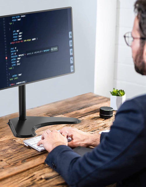 Load image into Gallery viewer, Single Monitor Stand, Adjustable Monitor Stand for One Screen up to 32Inch, Universal Freestanding Monitor Stand for Hp Acer Lg Monitor with Monting Holes 75 to 100Mm (Mf001),Black
