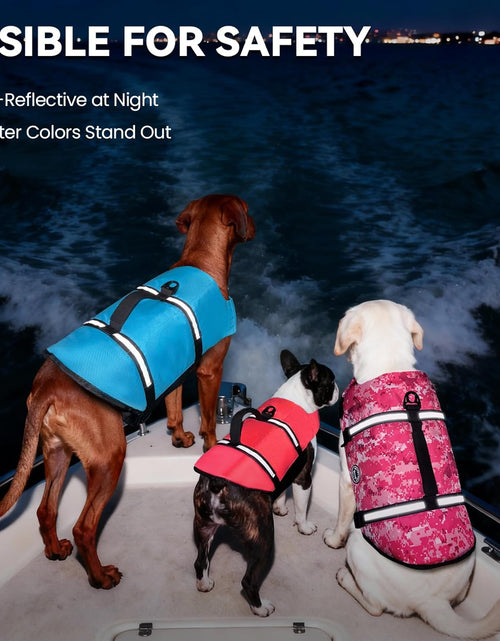 Load image into Gallery viewer, Ripstop Dog Life Vest, Reflective &amp; Adjustable Life Jacket for Dogs with Rescue Handle for Swimming &amp; Boating

