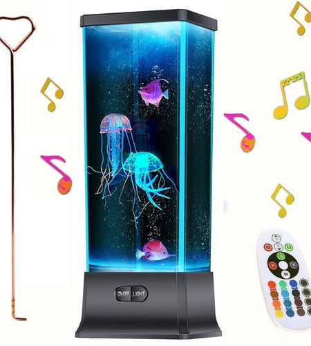 COLORLIFE Cool Electric Jellyfish Lava Lamp with Bluetooth Speaker Music Gift...